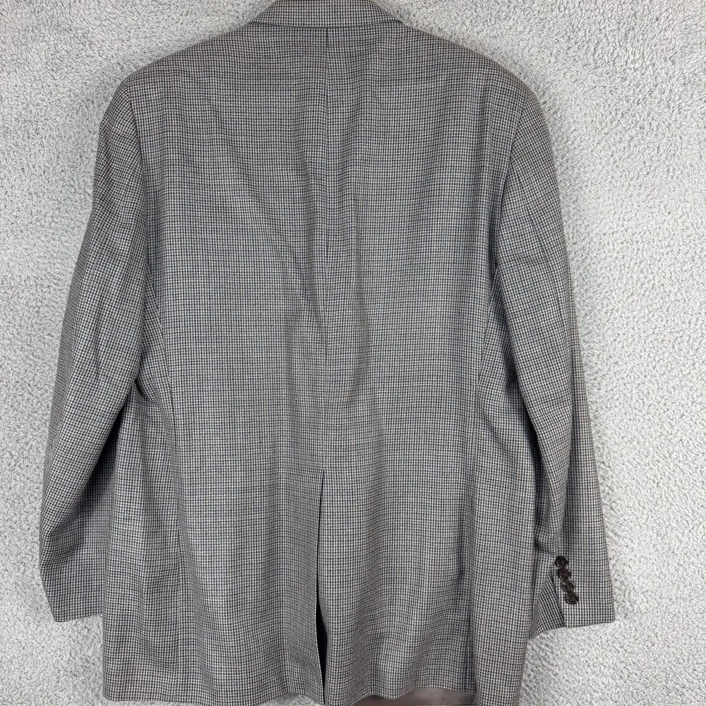 Lauren Ralph Lauren Blazer Mens 44L Houndstooth Silk‎ Wool Two Button Sport Coat